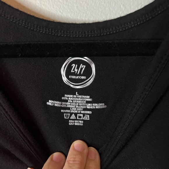 Maurices Black and Purple Striped 3/4 Sleeve Top - Picture 2 of 4